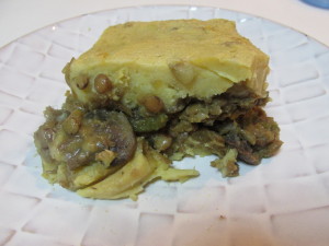 Sweet potato cauliflower lentil pie